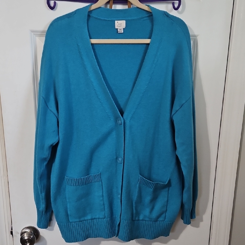 a new day Women's Teal Cardigan Sweater